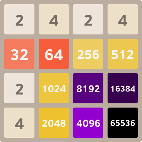 An image of the final board state of the world record game, which died before the last 256 of 65k+32k