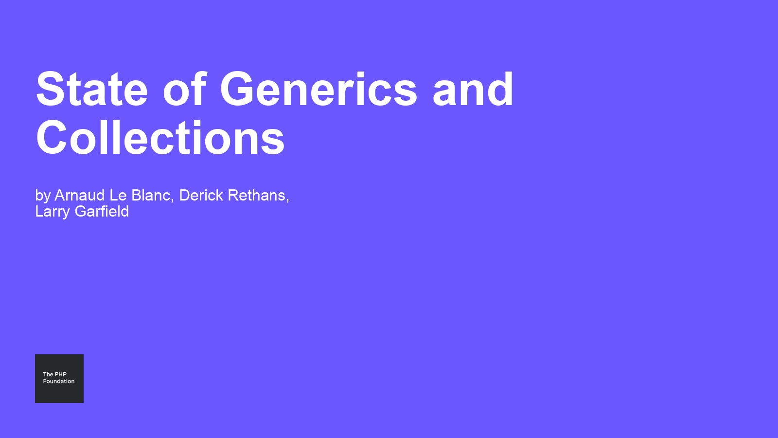 State of Generics and Collections